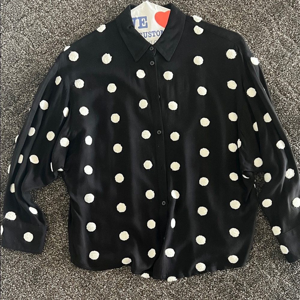 Zara Black Label Top with White Logo